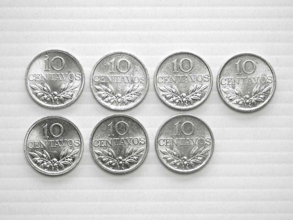 Lote de 7 Moedas 10 Centavos 1977