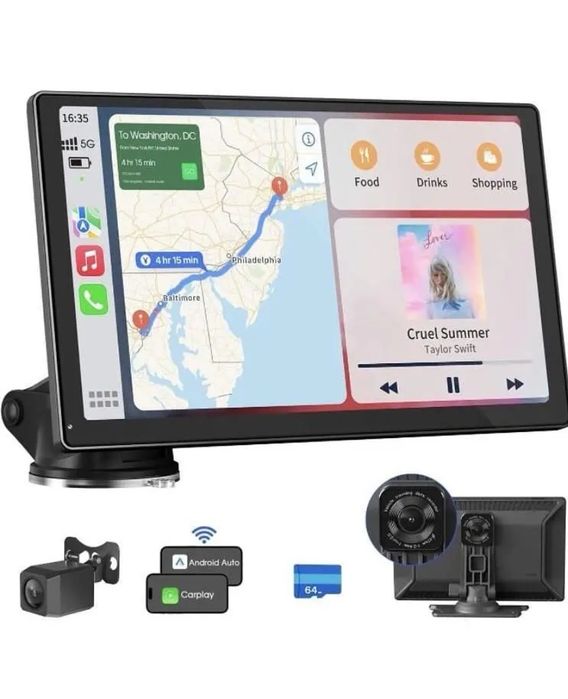 Карплей, Беспроводной экран Apple Carplay и Android Auto с видеорегист