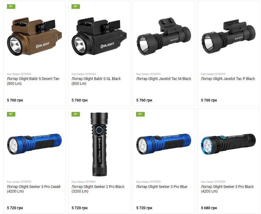 Фонари туристические, налобные Fenix LedLenser Olight