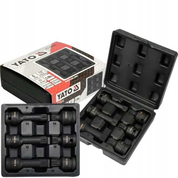 Nasadki udarowe klucze trzpieniowe SPLINE M14-M16 1/2'' 6 SZT YT-10652