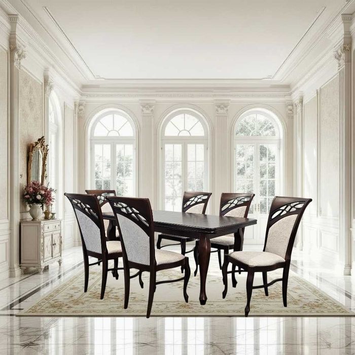 Krzesło do jadalni salonu klasyczne tapicerowane drewniane eleganckie