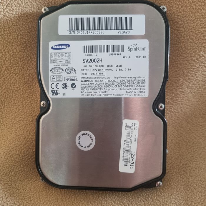 Dysk twardy Samsung SpinPoint SV2002H - 20GB - IDE/ATA - Sprawny