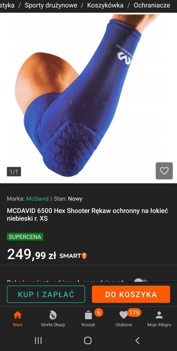 MCDAVID 6500 Hex Rękaw kompresyjny ochronny orteza  na łokieć niebiesk