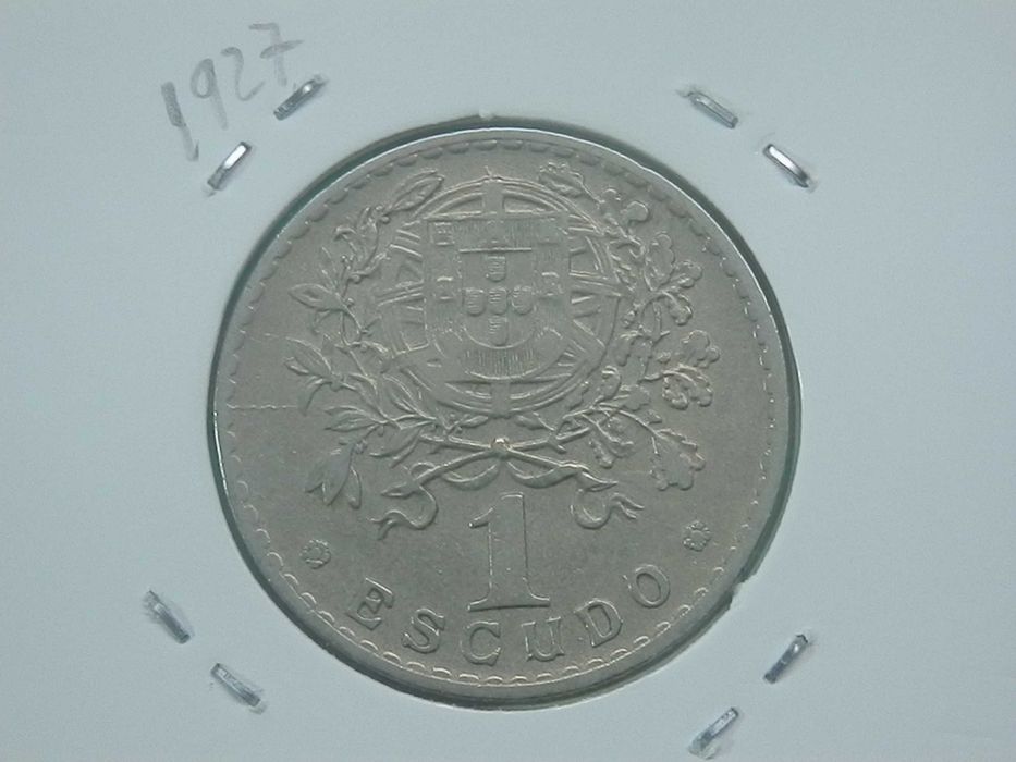 1187 - República: 1 escudo 1927 alpaca, acima da média, por 12,00