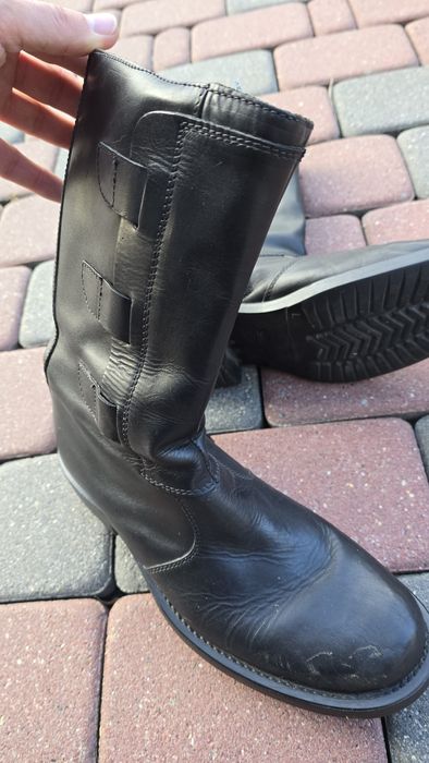 Buty męskie czarne kozaki, również na motocykl