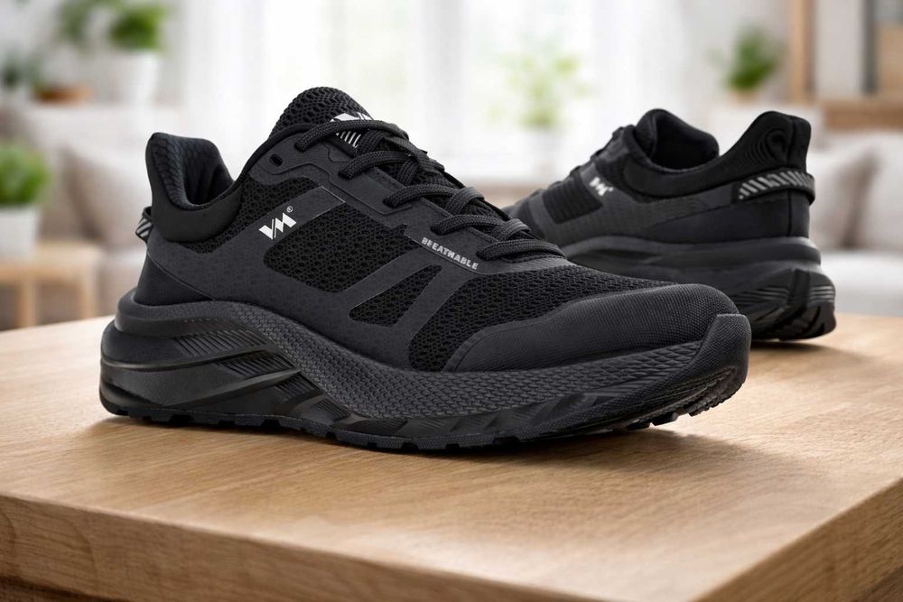 Czarne buty półbuty VM lekkie oddychające męskie r.44