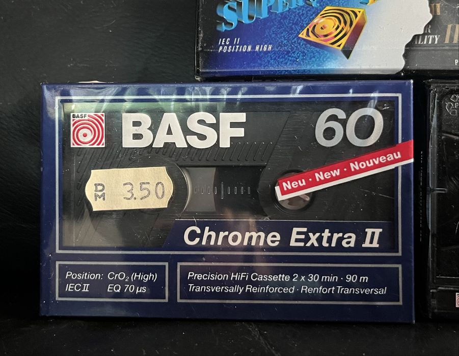 3 Nowe Kasety Magnetofonowe EMTEC Chrome Super Quality II 90 , BASF 60 Chrome Extra II