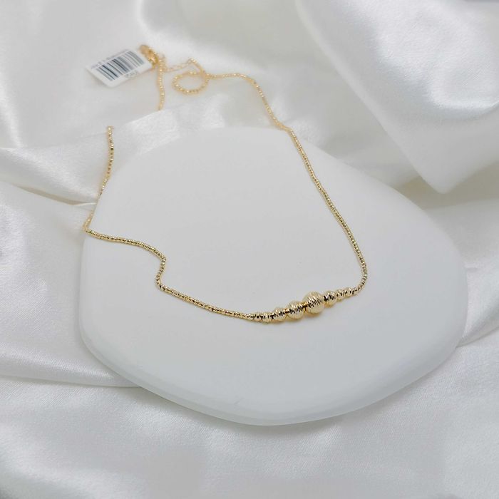 Złoty diamentowany naszyjnik z kulkami pr.585