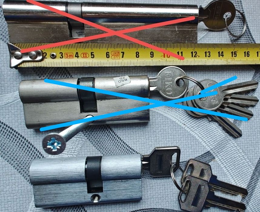 Личинки замка сердцевины (размеры на фото)