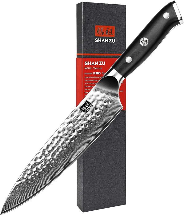 Ніж шеф-кухаря професійний SHAN ZU Chef Knife 67 слоїв дамаської сталі