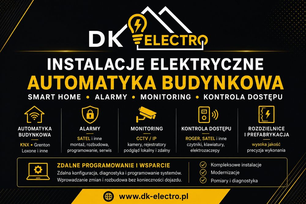 Elektryk | Automatyka budynkowa | KNX • Grenton • Loxone | Alarm • CCTV • Kontrola dostępu