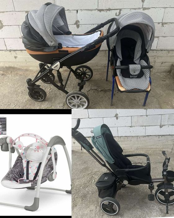 Дитяча коляска велосипед і гойдалка