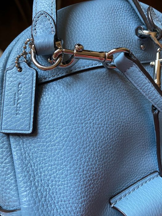 Plecak skórzany Coach niebieski