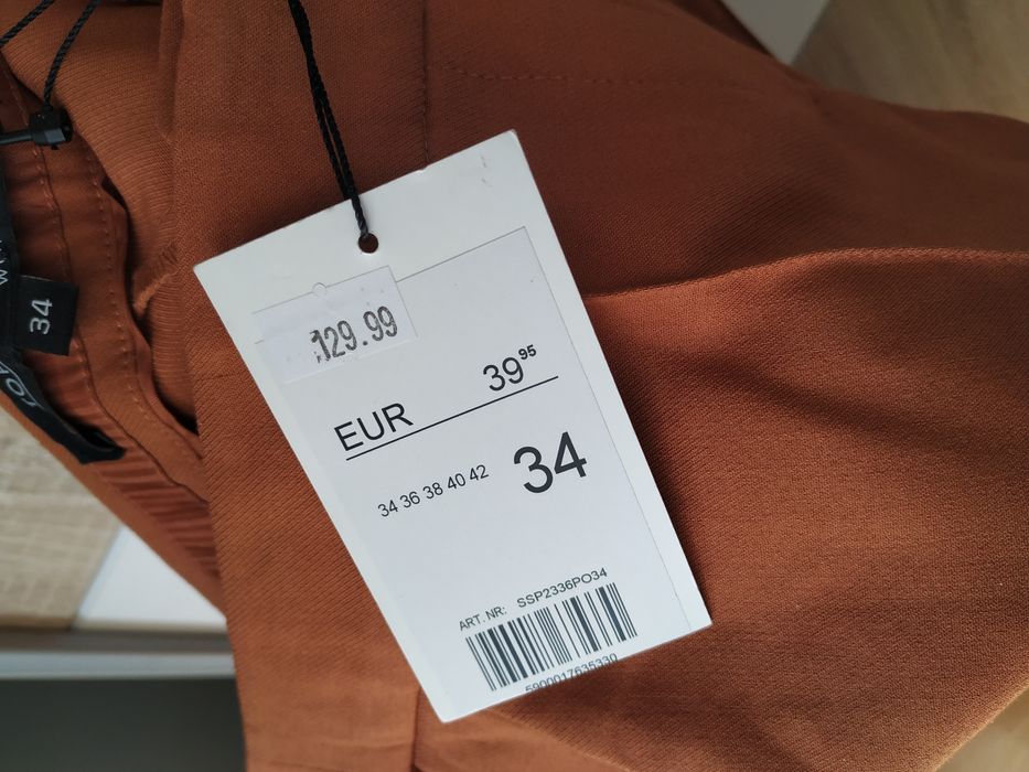 Wąskie ceglane spodnie damskie, XS, 34, NOWE, top secret