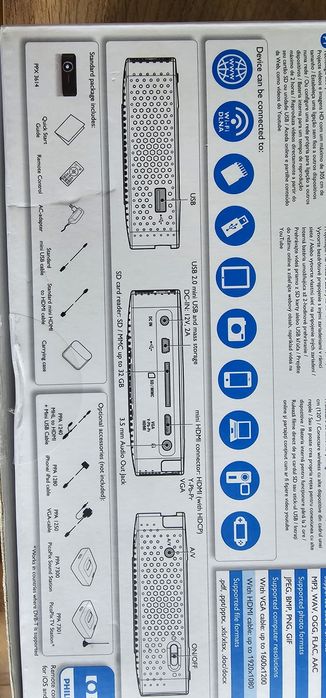 Projektor Philips PicoPix PPX3614 WiFi HDMI 120°, LED Android przenośny