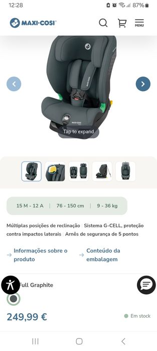 Cadeira Auto Maxi Cosi - modelo ic160-czkt