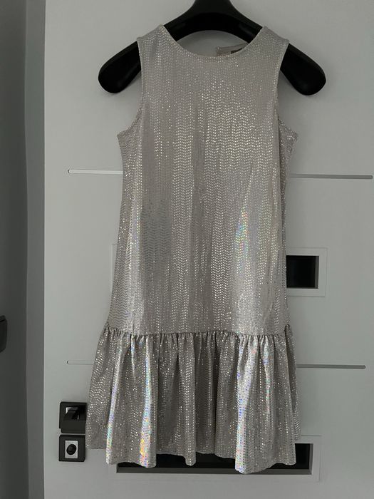 Sukienka wieczorowa srebrna SYLWESTROWA S/ 36