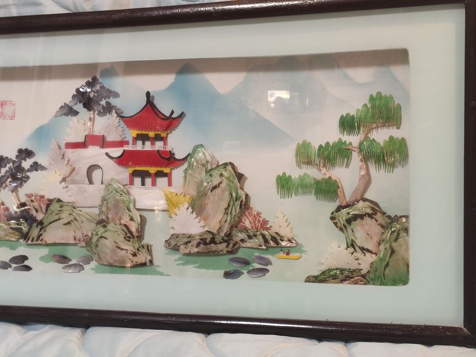 Картина-панно,старый Китай,редкость,винтаж.
