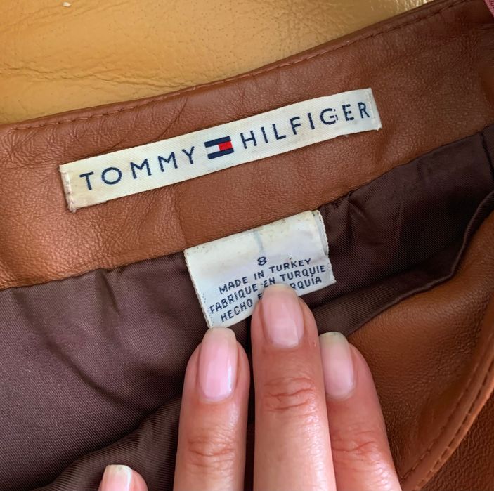 Tommy Hilfiger skorzana mini spodniczka rozmiar M