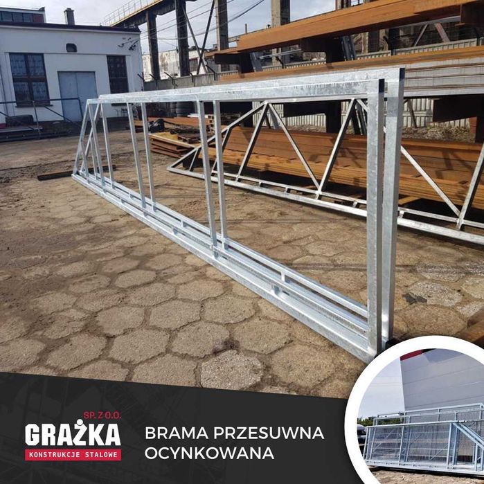 Brama przesuwna do sam. wypełnienia 5mx1,5m stalowa PRODUCENT