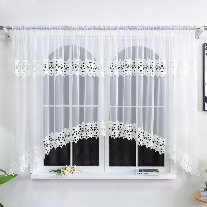 Gotowa firana z etaminy 160x400 z gipiurą