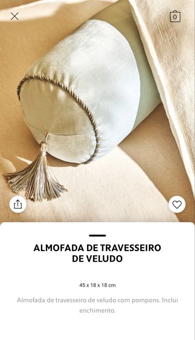 Almofada De Travesseiro De Veludo Zara Home NOVO