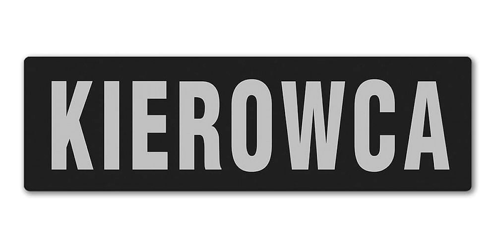 Emblemat KIEROWCA odblaskowy na rzepie 13 x 5 cm