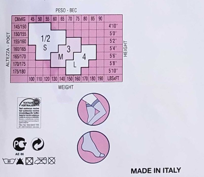 Włoskie pończochy samonośne Pompea No Stress r. S 20 Den 5 szt - 963-