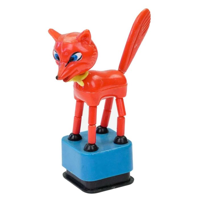 Tańczący czerwony lis – pacynka „TM” zabytkowa połowa XX wieku