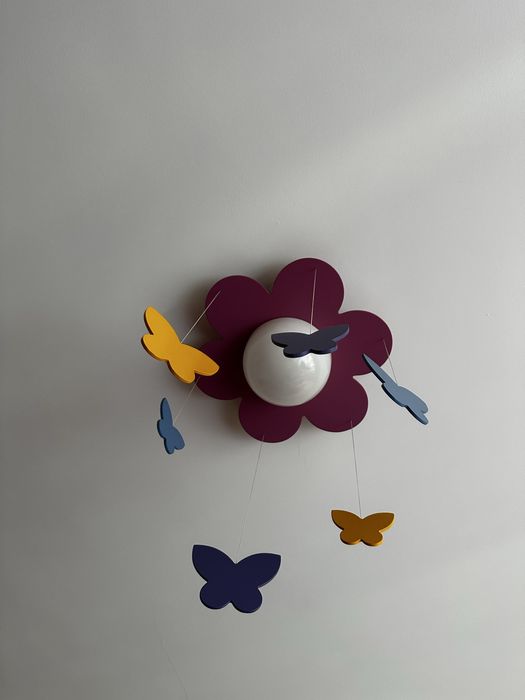 Candeeiro+Cortinados - Quarto Bebé menina