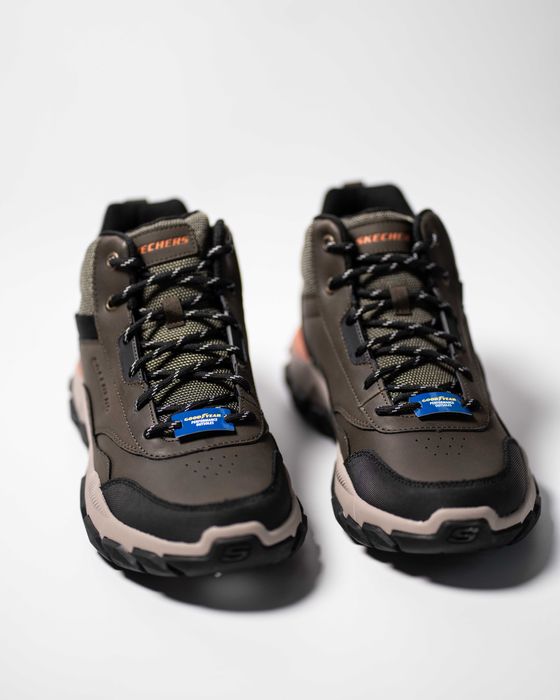 Мужские ботинки Skechers Santoro Hopkins кожаные 205587/BLK (2 цвета)