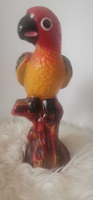 Escultura antiga em faiança – Papagaio decorativo 25 cm