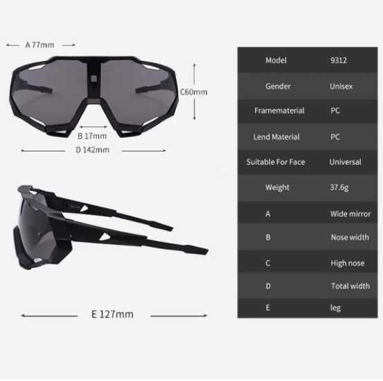 Велосипедні Сонцезахисні окуляри, захист від UV400, спортивні