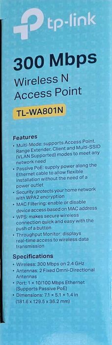 Access Point TP-Link TL-WA801N N300 com PoE Passivo - Como Novo