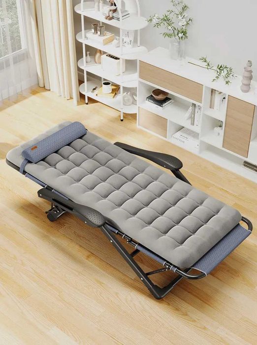 Розкладне крісло шезлонг садовий із подушкою WCG FCB-S03PP