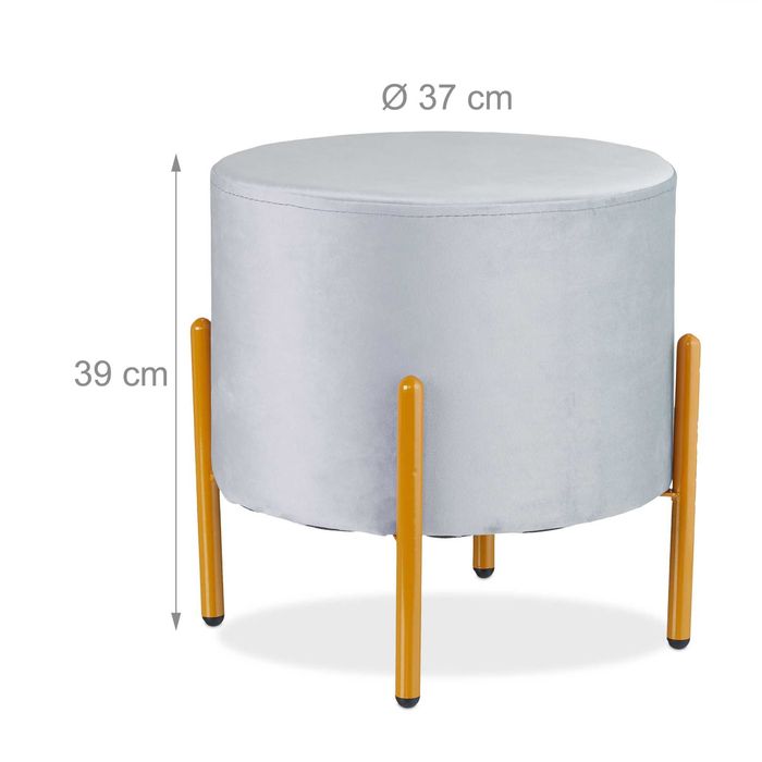 Pufa tapicerowana nowoczesna szara WADY