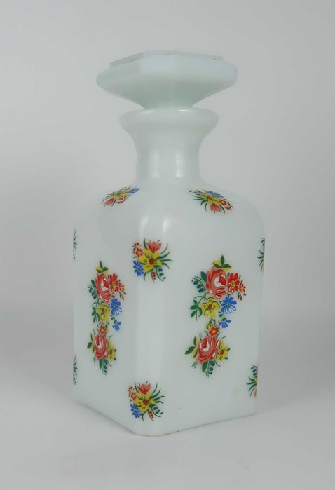 Frasco de Perfume Vintage Vidro Opalino