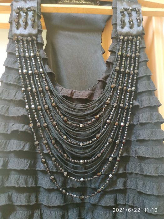 Czarna elegancka krótka sukienka , rozmiar M.