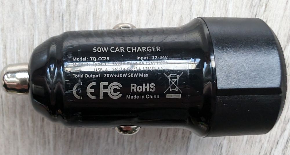 Toocki 50W ładowarka samochodowa USB zwykłe USB c