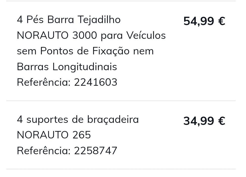 Pés para barras de tejadilho Norauto