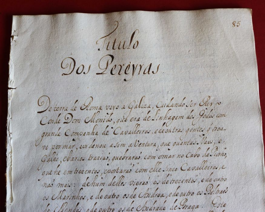 Genealogia Título dos Pereiras e Casa de Bragança, importante manuscrito