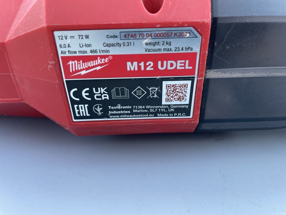 Milwaukee M12 UDEL Odsysacz do młotków M12 UDEL, rok 2023