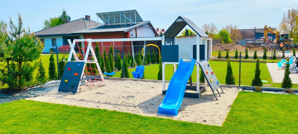 Drewniany Plac Zabaw - PROMOCJA - Gapcio - Domek - Huśtawka