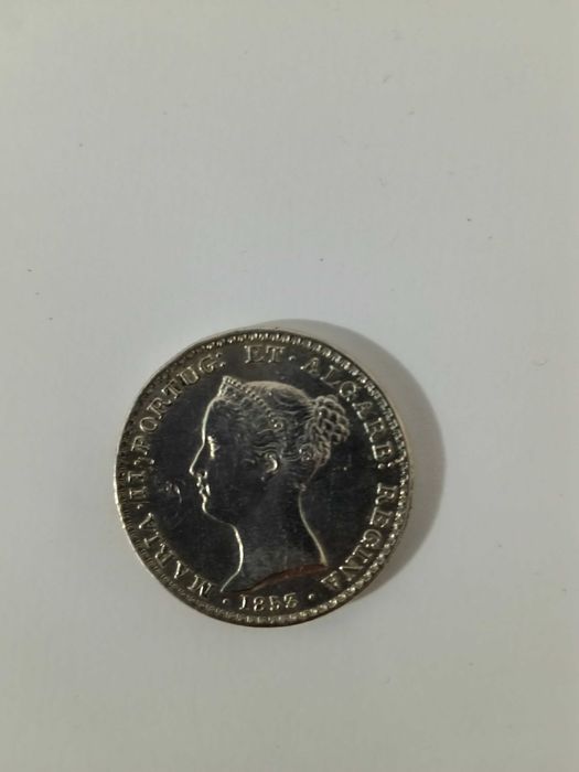 Moeda em prata 500 reis D Maria 1853.