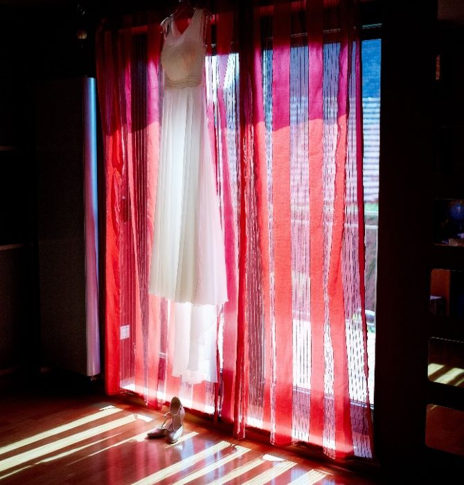 Muślinowa suknia ślubna, gładka, delikatna - Amy Love Bridal: Lavende