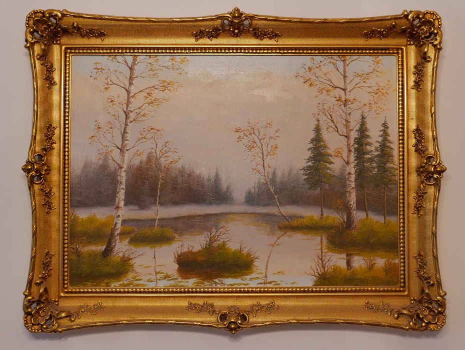 Rama do obrazów - drewniana, złota 70x50