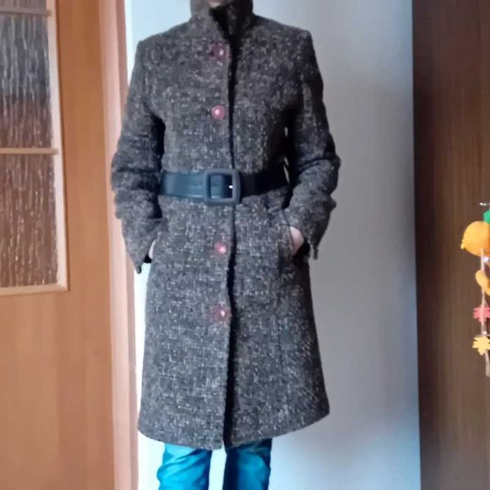 płaszcz brązowy 38 gruby