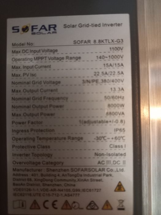Falownik SOFAR 8kW