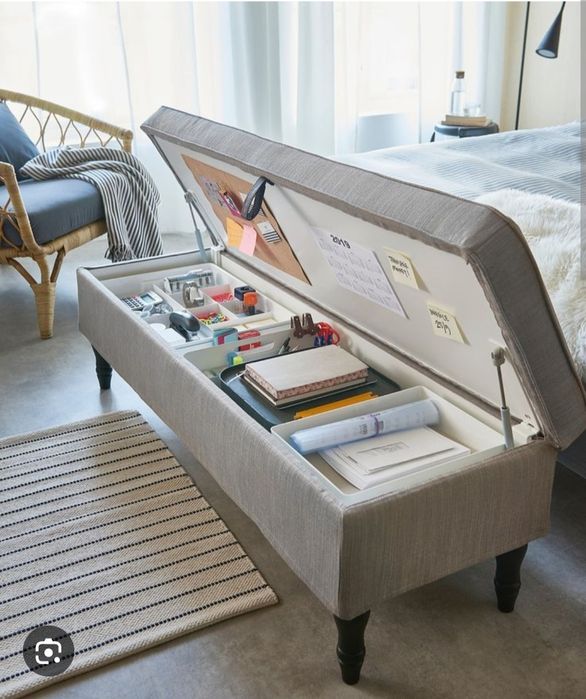 Ikea Stocksund ława pufa tapicerowana ze schowkiem