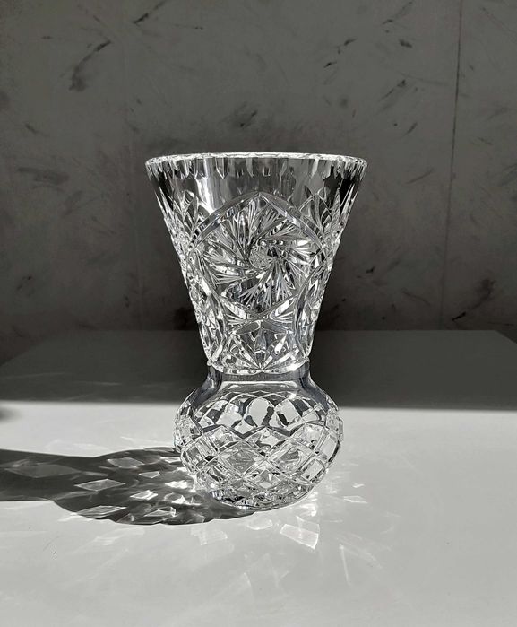 Mały wazon kryształowy kryształ Polska lata 80. PRL - b. dobry stan